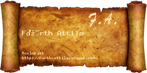 Fürth Attila névjegykártya